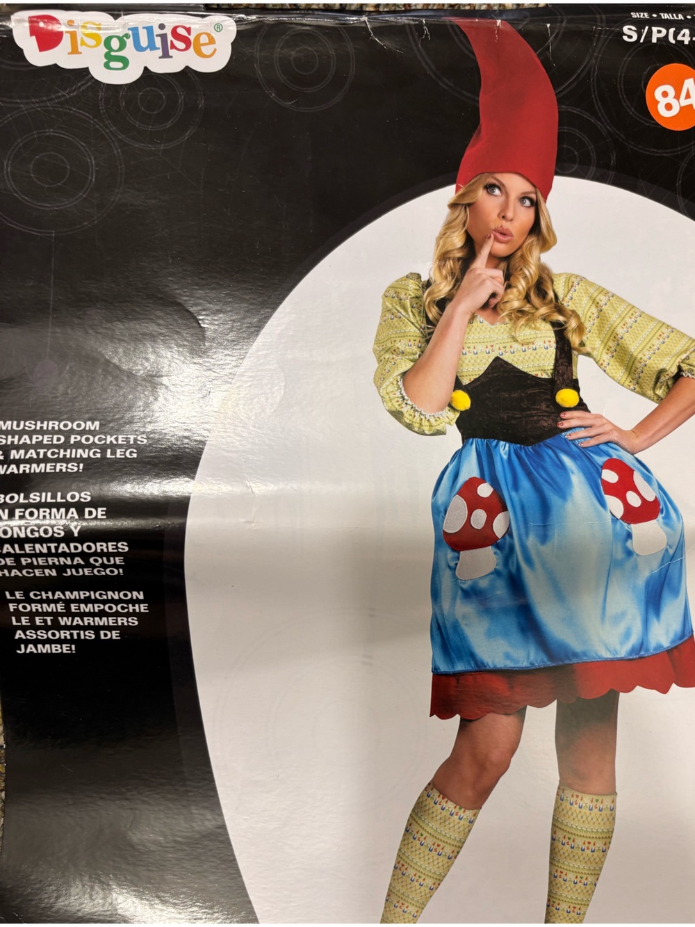 Disguise Women’s 4-6 ' Red Gnome Costume with Blue Skirt